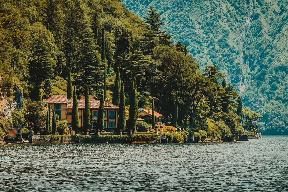Elegante Comer-See-Hochzeitslocation Terrasse mit Blick auf See und Berge